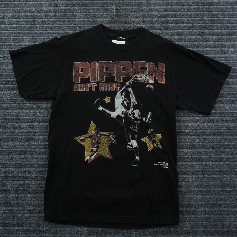 Game Changers Pippen Aint Easy Shirt Mens M Black Graphic Basketball Tee